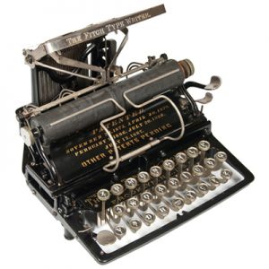 Photograph of the Fitch 1 typewriter, small file.