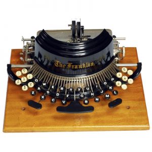 Photograph of the Franklin 2 typewriter, small file.