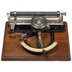 Photograph of the Peoples typewriter, small file.