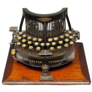 Photograph of the Salter 5 typewriter, small file.