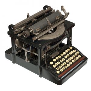 Photograph of the Shimer typewriter, small file.