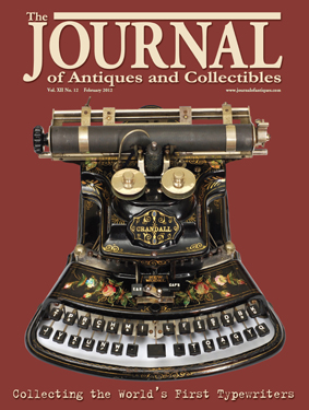 Magazine featuring a cover story about the Martin Howard Collection of antique typewriters.