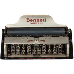 Photograph of the Bennett typewriter.