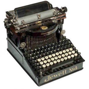 Photograph of the Jewett 4 typewriter, small file. (sold)