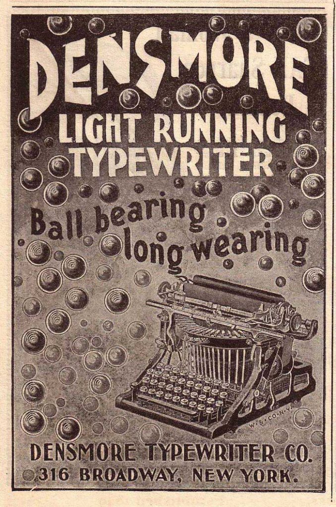 Densmore 1 typewriter period advertisement