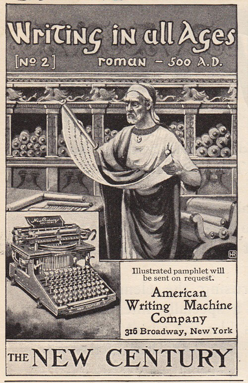 Caligraph - New Century 6 typewriter period advertisement, 3.