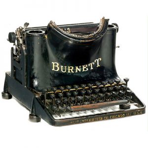 Photograph of the Burnett typewriter.