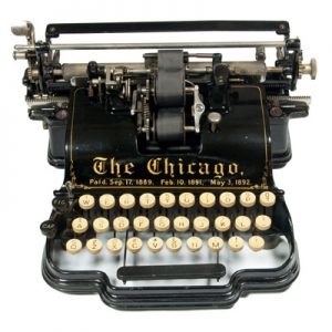 Photograph of the Chicago 1 typewriter, small file. (sold)