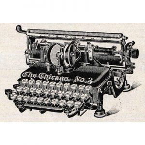 Period illustration of the Chicago 3 Typewriter, small file.