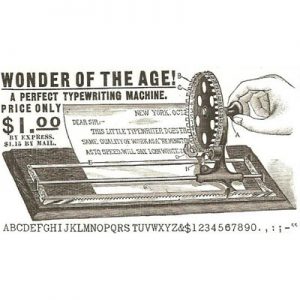 Period illustration of the Dollar typewriter.