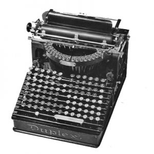 Photograph of the Duplex typewriter, small file. (wanted)