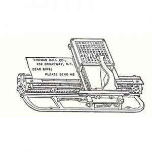 Period illustration of the Hall Century typewriter.