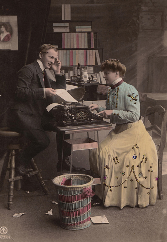 Hartford 2 typewriter period postcard