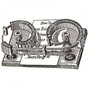 Period illustration of the Ingersoll typewriter.
