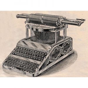 Period illustration of the International typewriter.