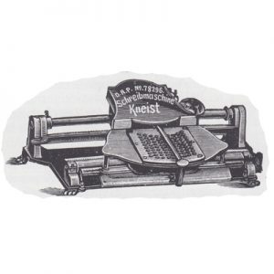 Period illustration of the Kneist Typewriter.