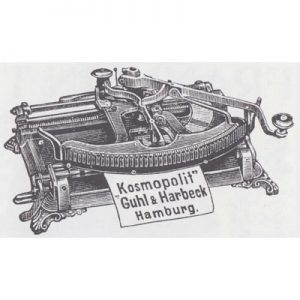 Period illustration of the Kosmopolit Typewriter.
