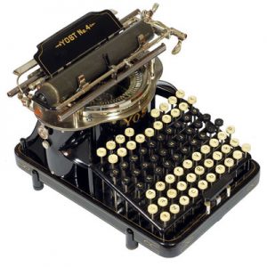 Yost 4 typewriter, small file. (sold)