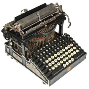 Photograph of the Smith Premier 1 typewriter, small file.