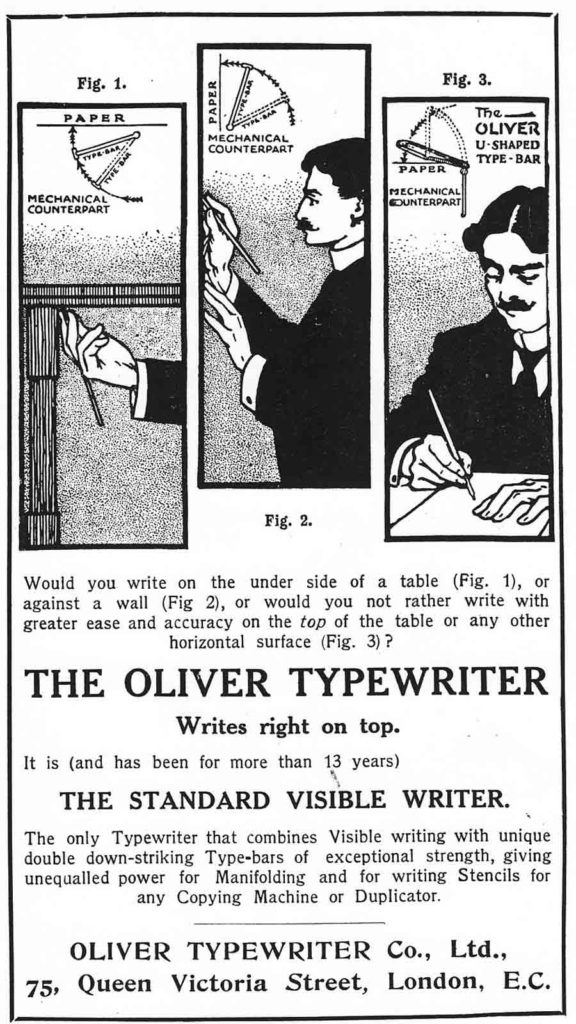 Period advertising for the Oliver 2 typewriter, 5.