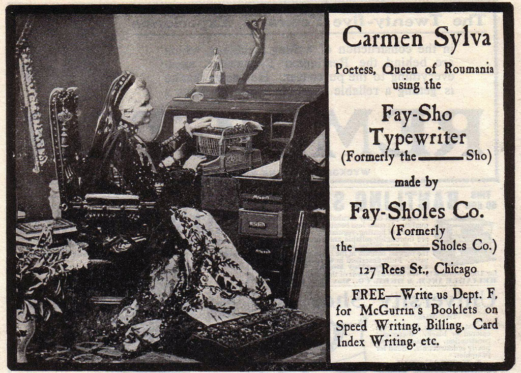 Period advertisement for the Remington Sholes 2 typewriter, 2.