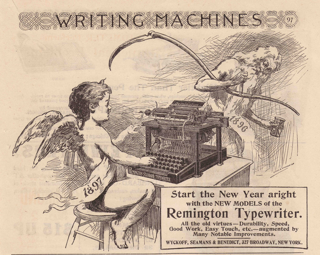 vertisement of the Remington 2 typewriter, 2.