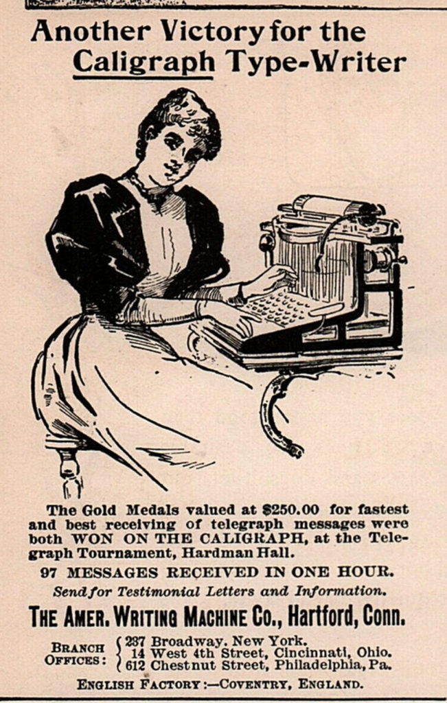 Period advertisement for the Caligraph 2 typewriter, 4.