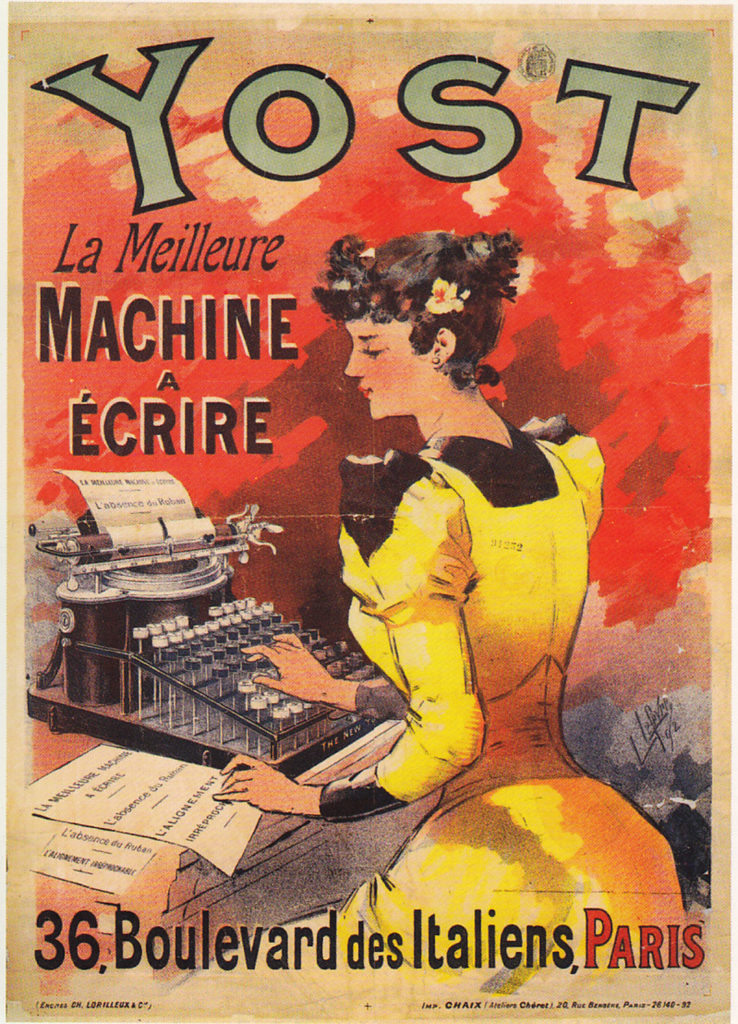 Period advertisement for the Yost 1 typewriter, 3.