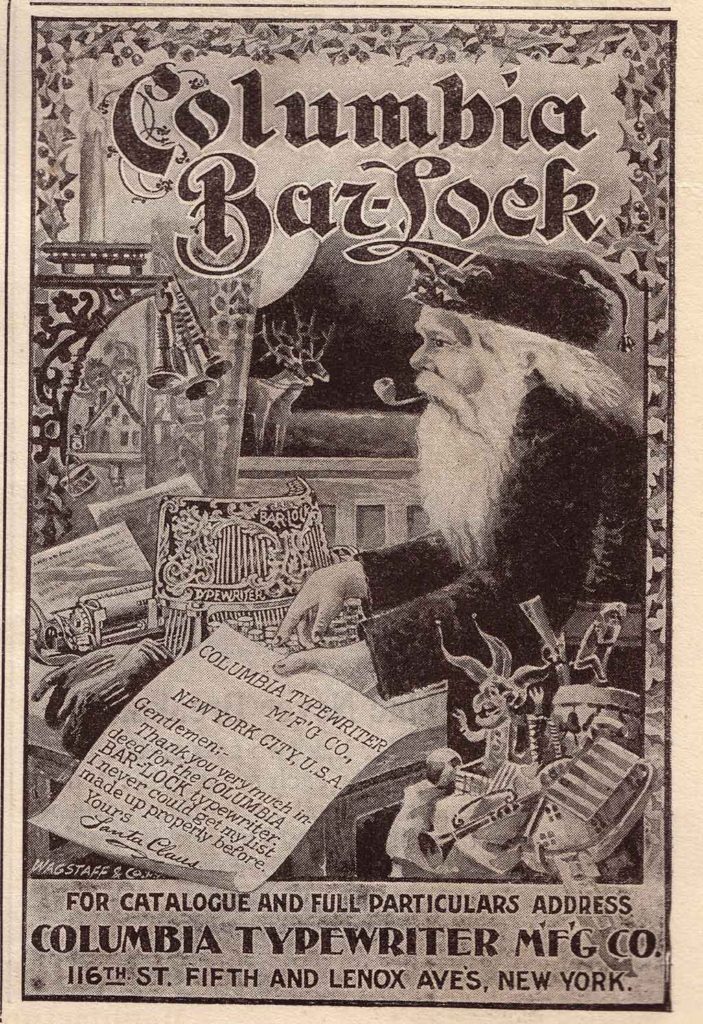 Period advertisement for the Bar-Lock 4 typewriter, 3.