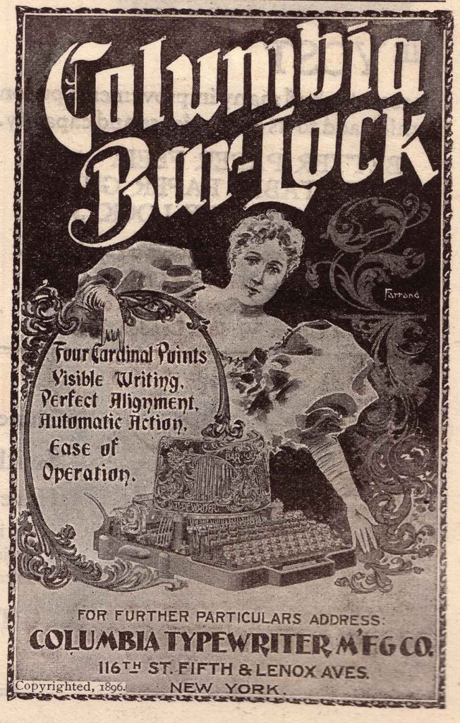 Period advertisement for the Bar-Lock 4 typewriter, 4.