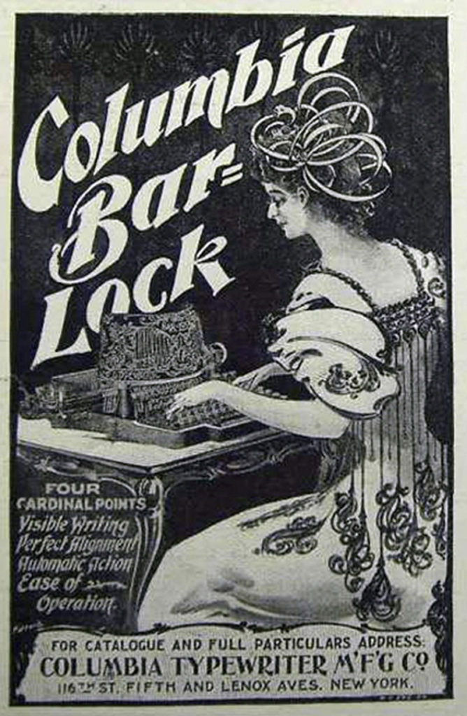 Period advertisement for the Bar-Lock 4 typewriter, 2.