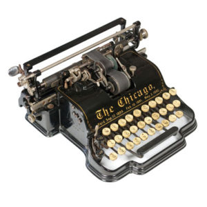 Photograph of the Chicago 1 typewriter, small file.