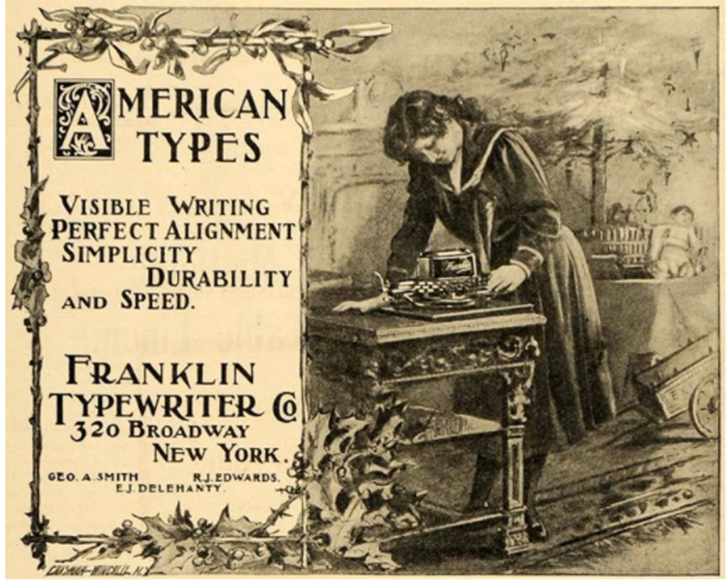 Franklin typewriter period advertisement, 2.