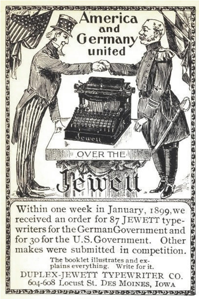 Period advertisement of the Jewett 1 typewriter, 2.