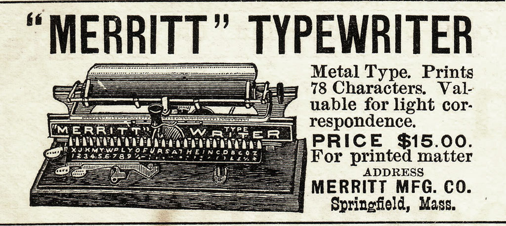 Period advertisement of the Merritt typewriter, 2.