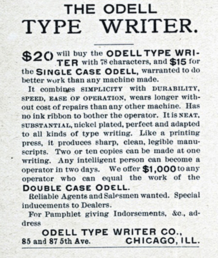 Odell period advertisement, 5.