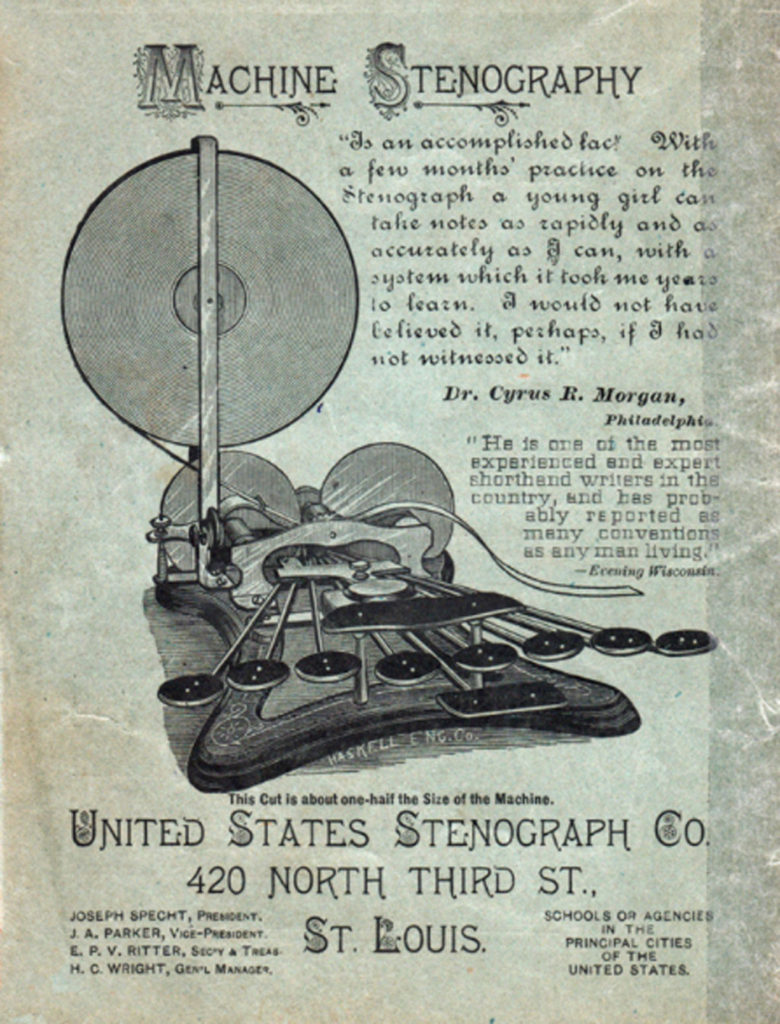 Period advertisement for the Stenograph 1, 2nd form, 2.