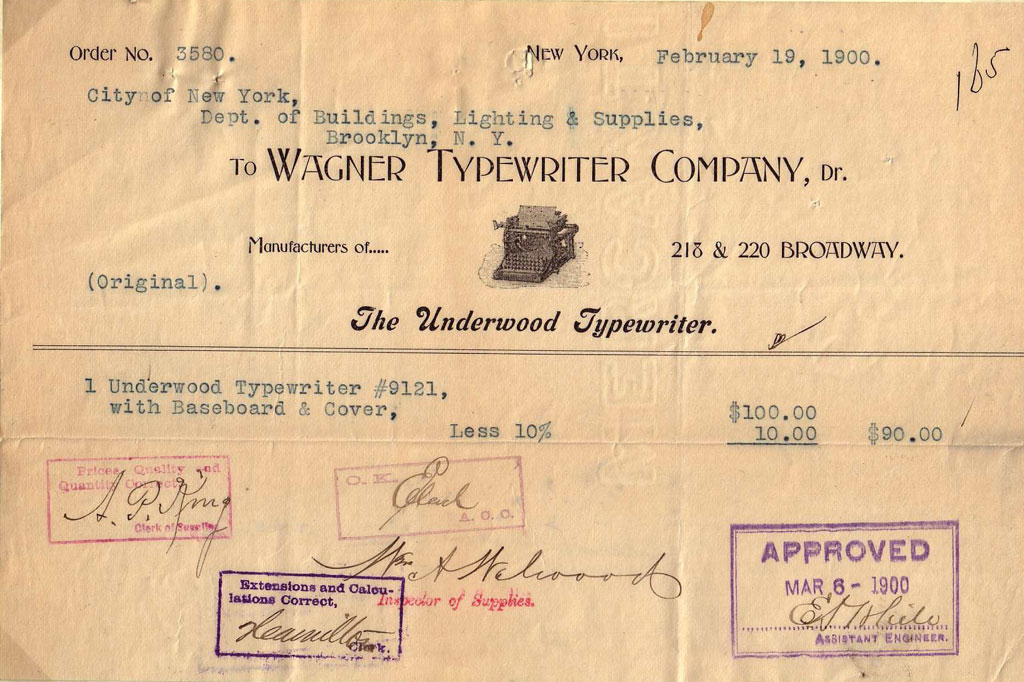 Period letterhead for the Underwood typewriter 1, 2.