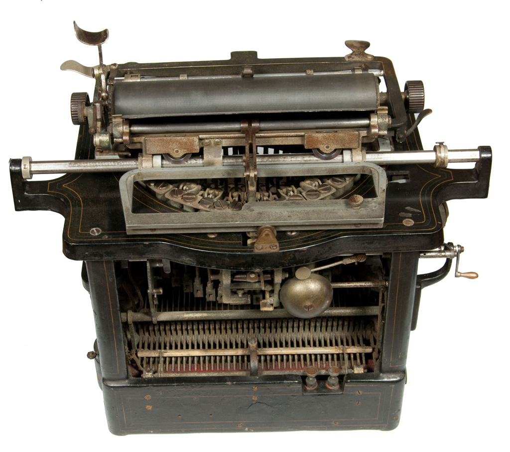 Back view of the Cahill Electric typewriter.
