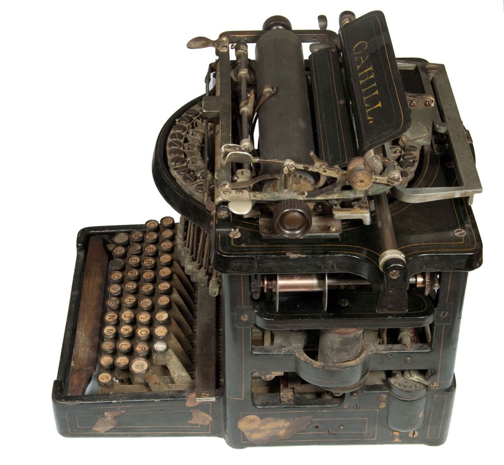 Right side view of the Cahill Electric typewriter.