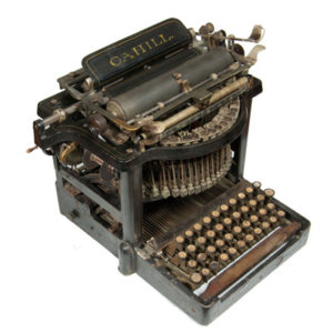 Oblique picture of the Cahill Electric typewriter (small).