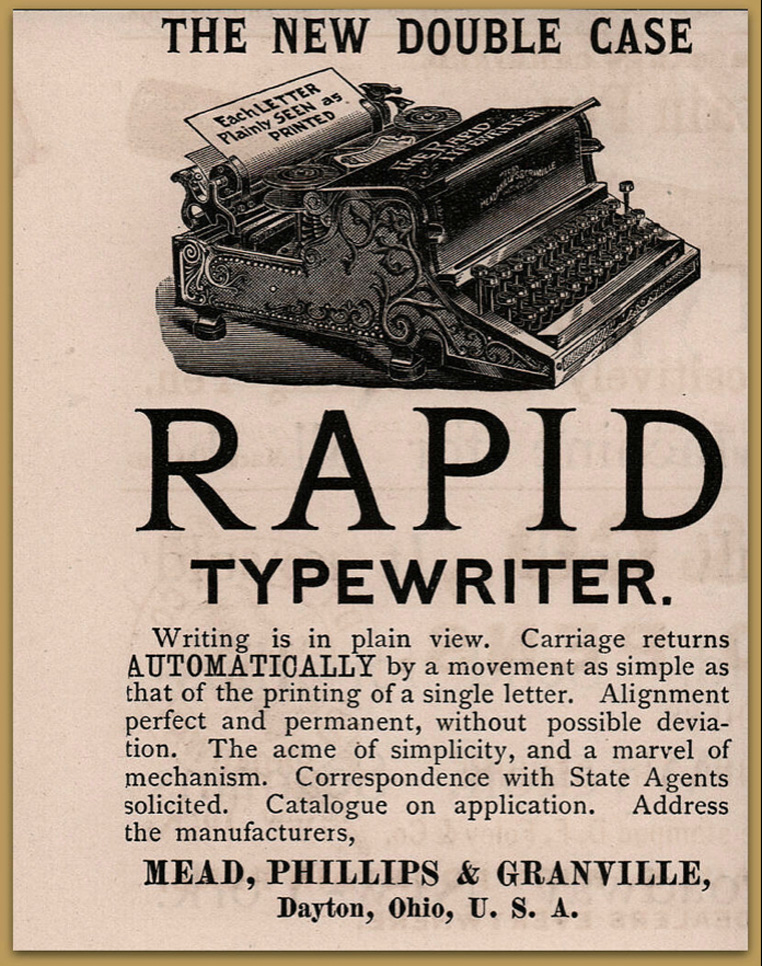 Advertisement of the Rapid typewriter -3.