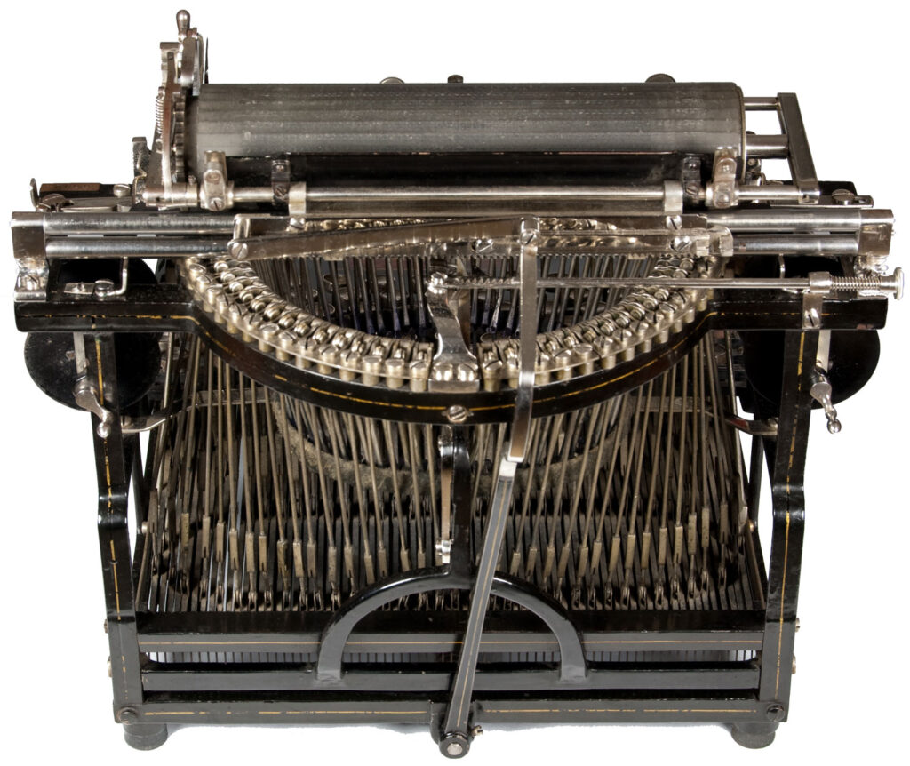 Rear view of the Caligraph 2 typewriter.