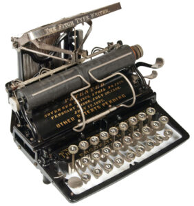Photograph of the Fitch 1 typewriter.