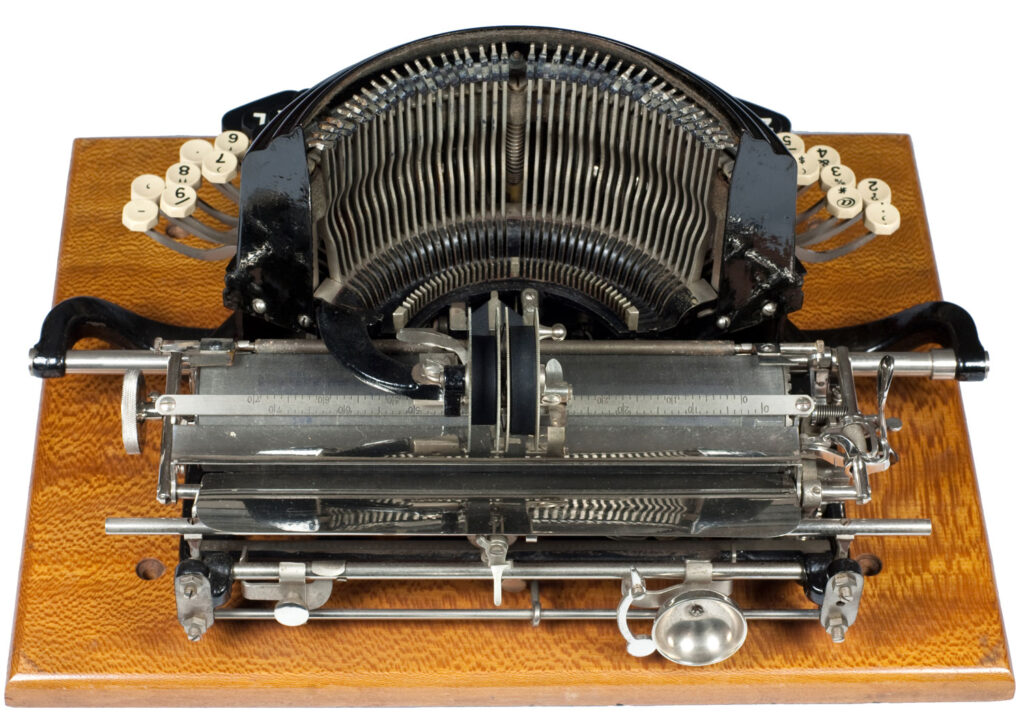 Rare view of the Franklin 2 typewriter.