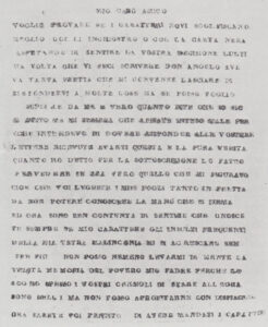 Pellegrino Turri typed letter from circa 1808.