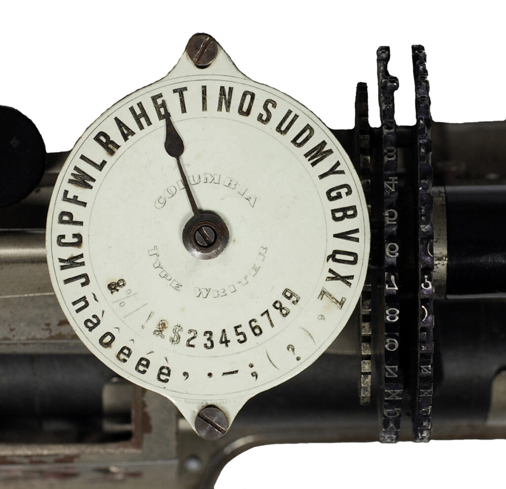 Index dial of the Columbia 1 typewriter