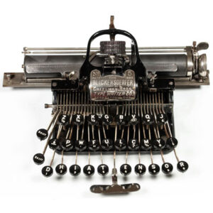 Straight on view of the Blickensderfer 5 typewriter.