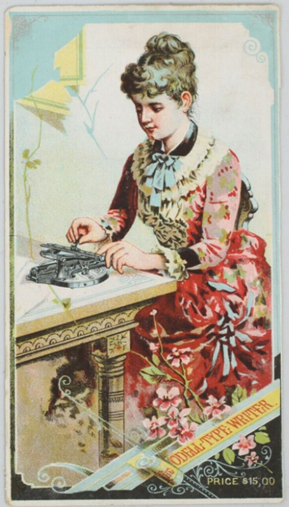 Odell period trade card - front.