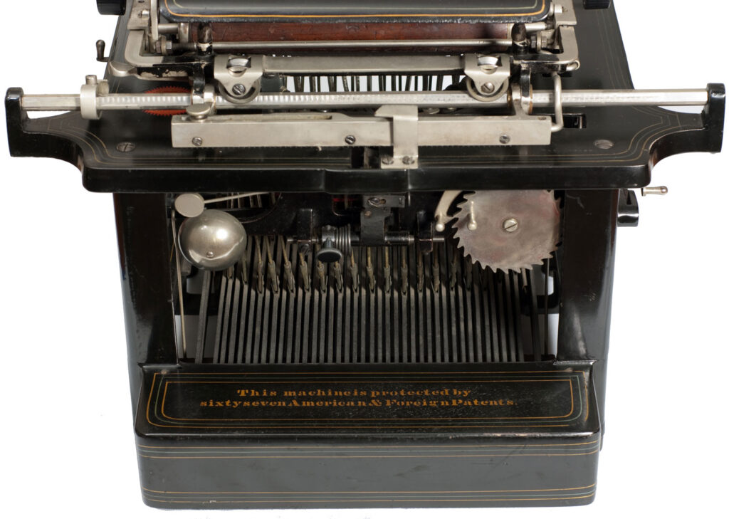 Rear view of the Remington 2 typewriter.